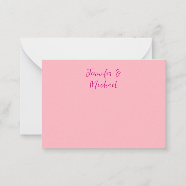 Professional minimalist calligraphy light pink card (Front)