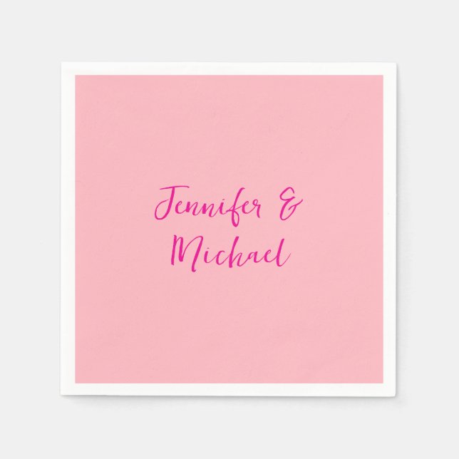 Professional minimalist calligraphy light pink napkin (Front)
