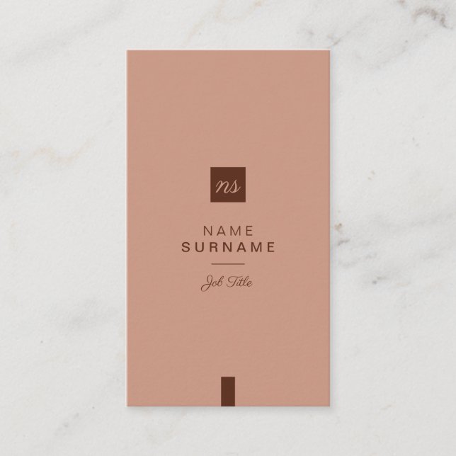 Professional Minimalist Coffee Brown Vertical Business Card (Front)