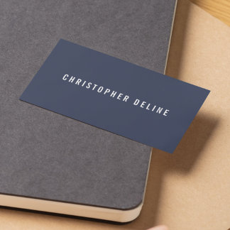 Professional Minimalist Dark Blue White Consultant Business Card