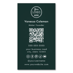 Professional Minimalist Dark Green Business Card