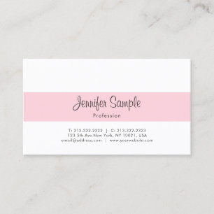 Professional Minimalist Elegant Pink Plain Trendy Business Card