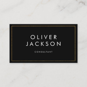 Professional Minimalist Gold Border Business Card
