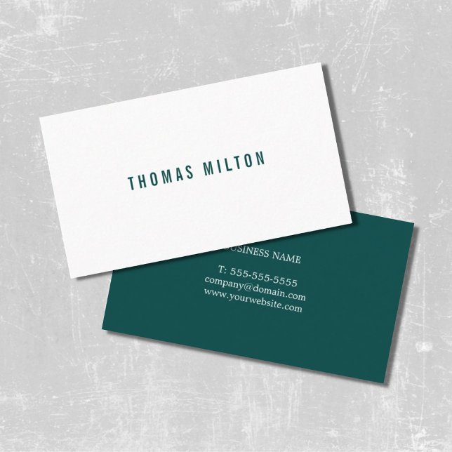 Professional Minimalist Green White Consultant Business Card (Creator Uploaded)