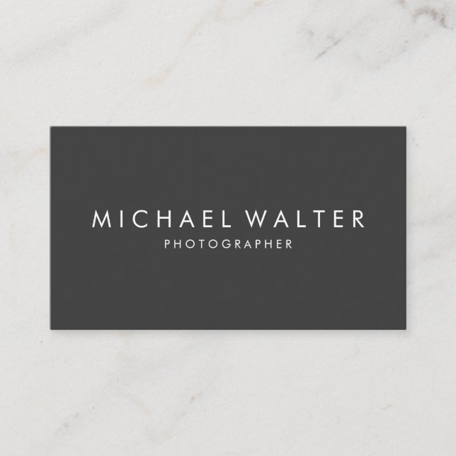 Professional Minimalist Grey Business Card (Front)