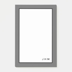 Professional Minimalist Grey   Monogram Post-it Notes
