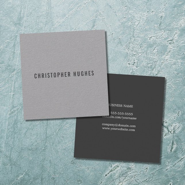 Professional Minimalist Grey Networking Consultant Square Business Card (Creator Uploaded)