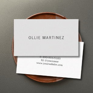 Professional Minimalist Grey White Consultant Business Card