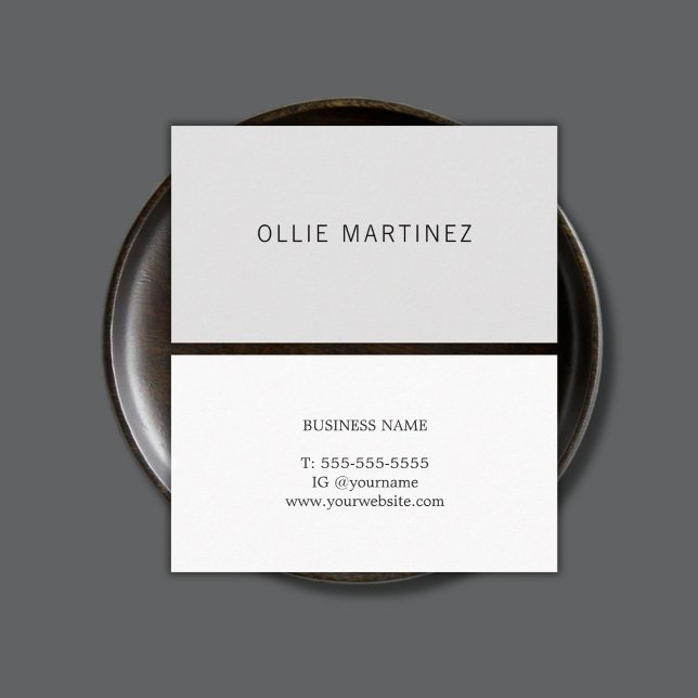 Professional Minimalist Grey White Consultant Business Card (Creator Uploaded)