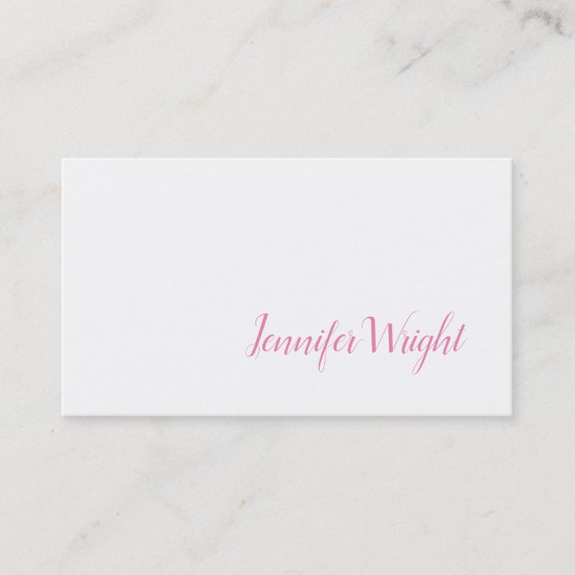 Professional minimalist handwriting feminine business card (Front)