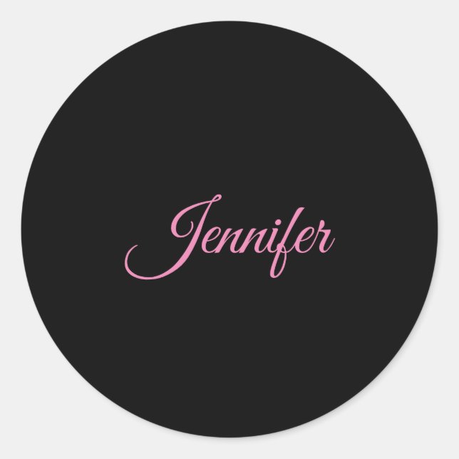Professional minimalist handwriting feminine classic round sticker (Front)