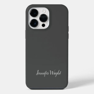 Professional minimalist handwriting grey iPhone 14 pro max case