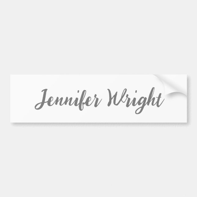 Professional minimalist handwriting grey white bumper sticker (Front)