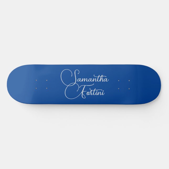 Professional minimalist handwriting name blue skateboard (Horz)