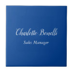 Professional Minimalist Handwriting Name Blue Tile<br><div class="desc">You Can Easily Change the Fonts,  Background Image and Colour,  Letter Characters.</div>