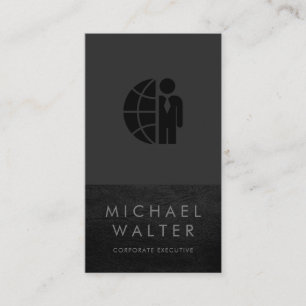 Professional Minimalist Leather Trim Business Card