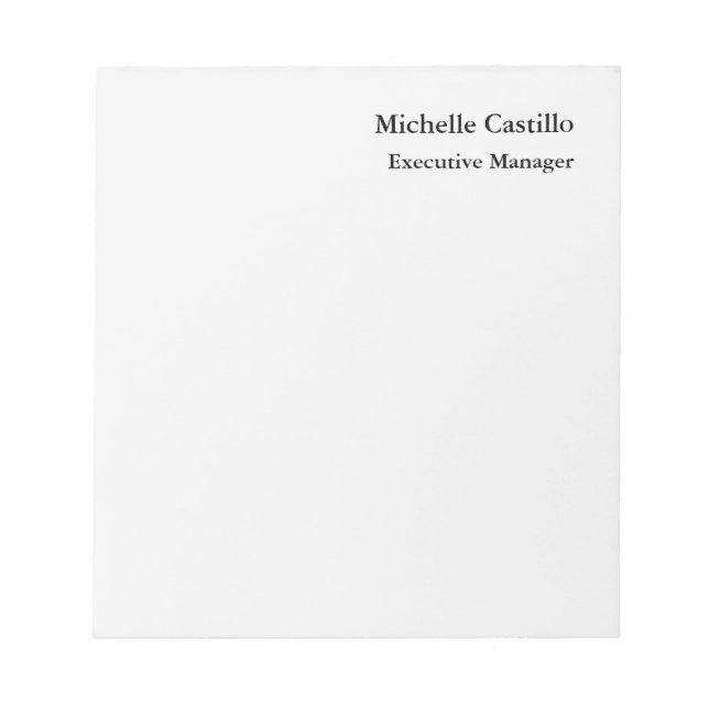 Professional Minimalist Light Grey  Notepad (Front)