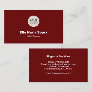 Professional Minimalist Maroon Business Card