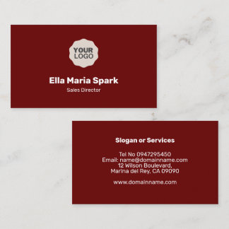 Professional Minimalist Maroon Business Card