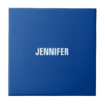 Professional minimalist modern blue add your name tile<br><div class="desc">Would you like to have a magnificent design with your own name created with great fonts on a blue background?</div>