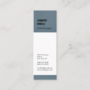 Professional minimalist modern blue grey white mini business card