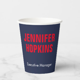 Professional minimalist modern blue red paper cups