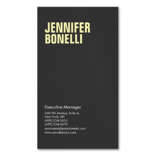 Professional minimalist modern bold black yellow magnetic business card