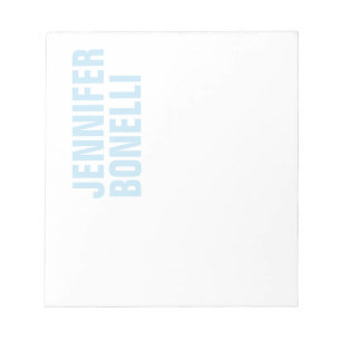 Professional minimalist modern bold blue white notepad
