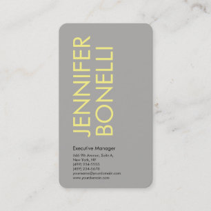 Professional minimalist modern bold grey yellow business card