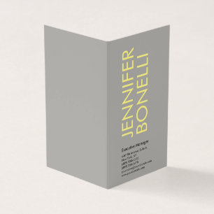 Professional minimalist modern bold grey yellow business card
