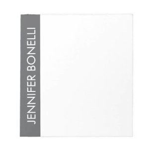 Professional minimalist modern bold name grey notepad