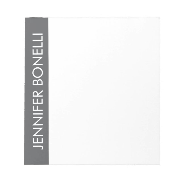 Professional minimalist modern bold name grey  notepad (Front)