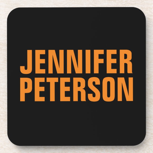 Professional minimalist modern bold orange black coaster (Front)