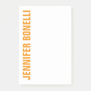 Professional minimalist modern bold orange white post-it notes