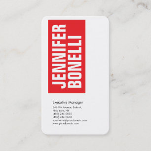 Professional minimalist modern bold red white business card