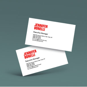 Professional minimalist modern bold red white business card