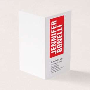 Professional minimalist modern bold red white business card
