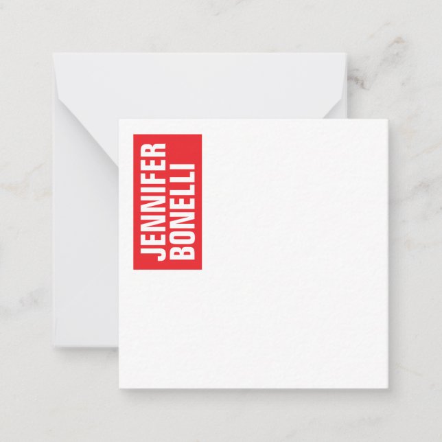 Professional minimalist modern bold red white card (Front)