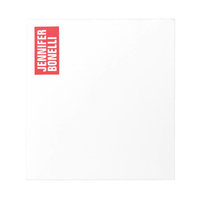 Professional minimalist modern bold red white notepad (Front)