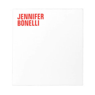 Professional minimalist modern bold red white notepad