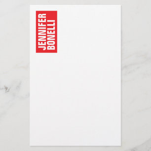Professional minimalist modern bold red white stationery