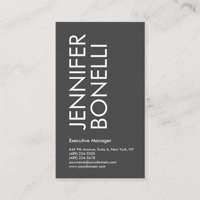 Professional minimalist modern bold text grey  enclosure card (Front)