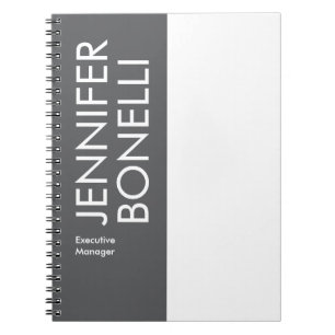 Professional minimalist modern bold text grey  notebook