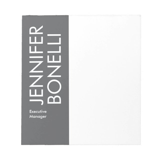 Professional minimalist modern bold text grey  notepad (Front)