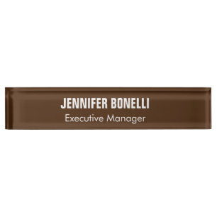 Professional minimalist modern brown coloured nameplate