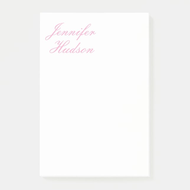 Professional minimalist modern calligraphy name post-it notes (Front)