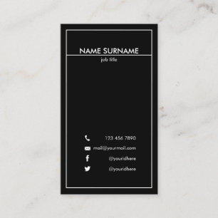 Professional Minimalist Modern Clean B&W Vertical Business Card