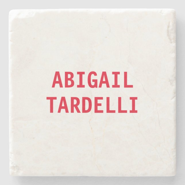 Professional minimalist modern custom plain name stone coaster (Front)