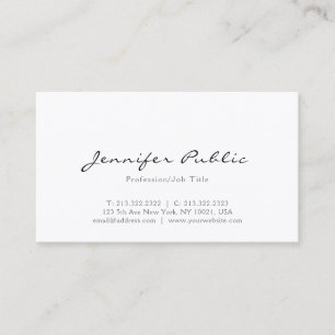 Professional Minimalist Modern Elegant Plain Business Card