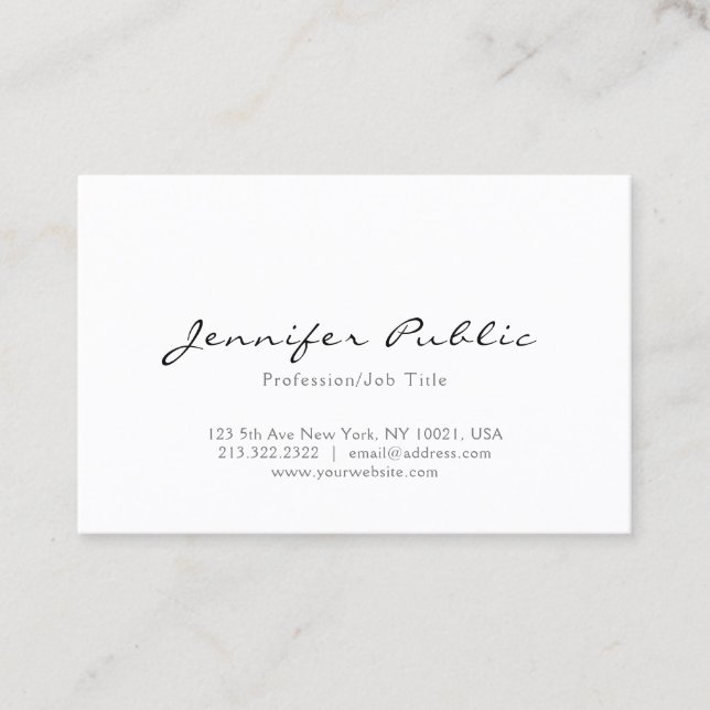 Professional Minimalist Modern Elegant Sleek Plain Business Card (Front)